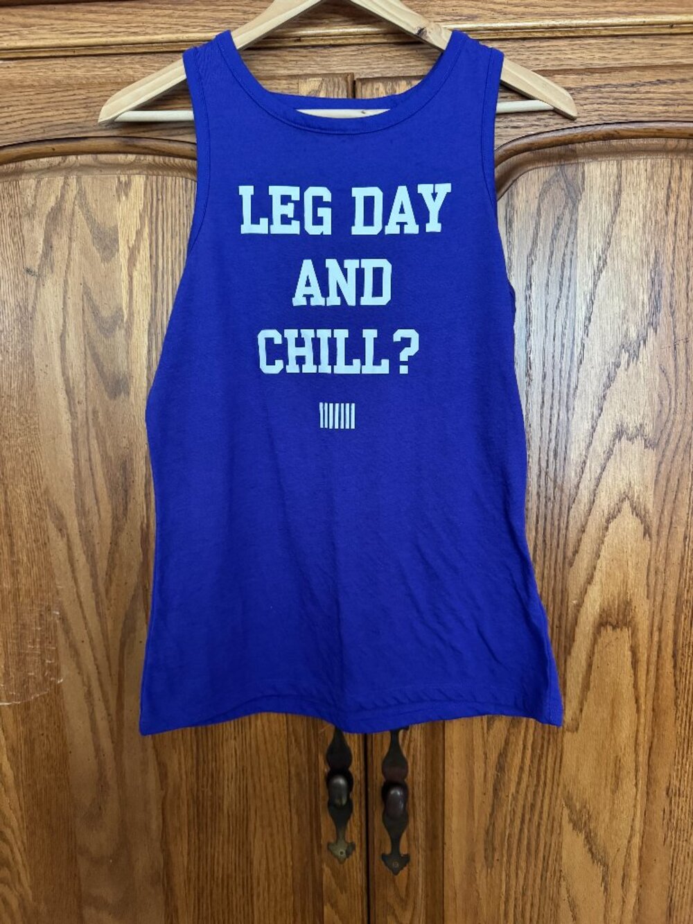 Bold Blue 'Leg Day and Chill?' Women’s Tank Top